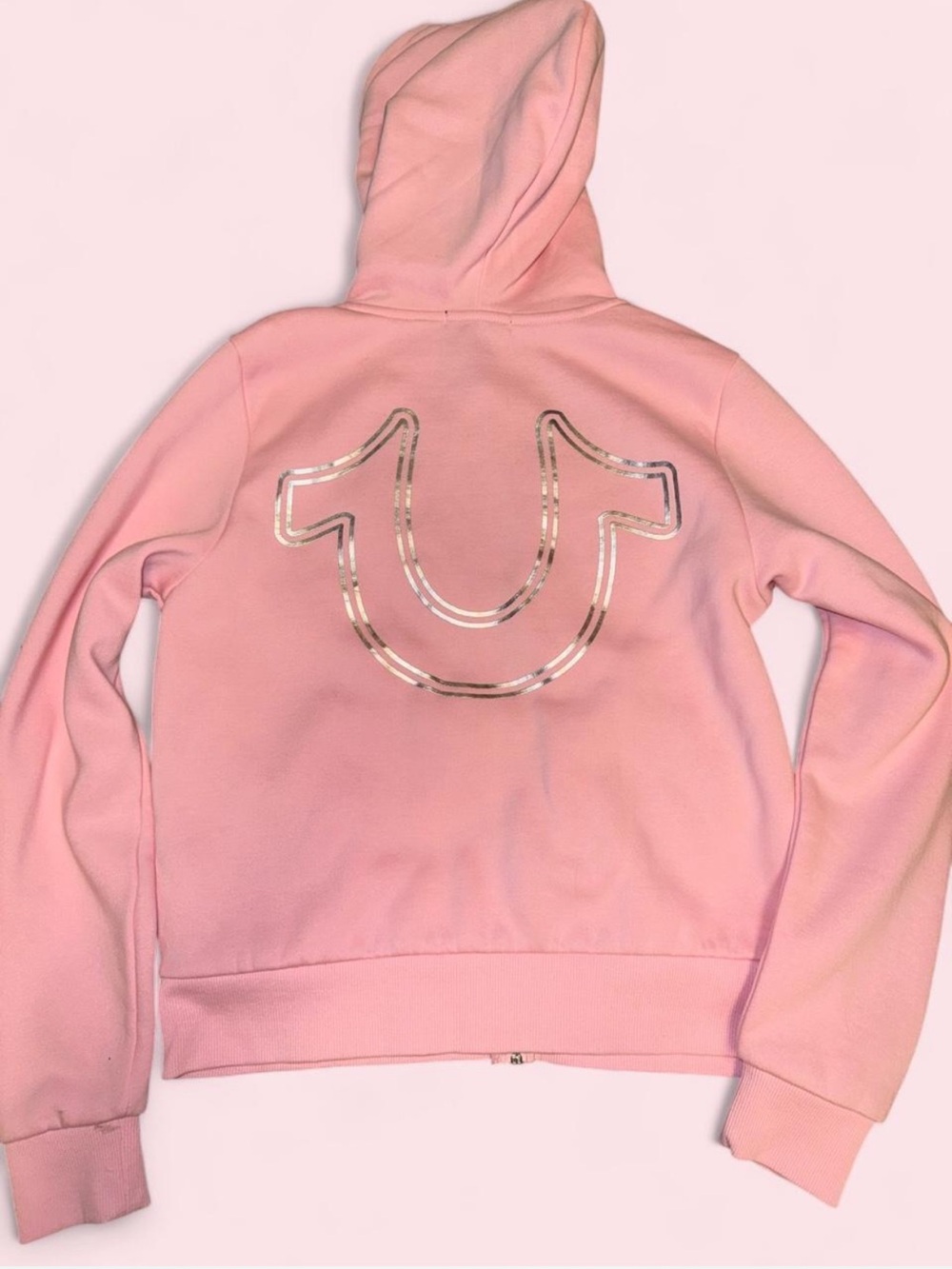Y2K Women's Pink Zip-Up Hoodie - Picture 6 of 6